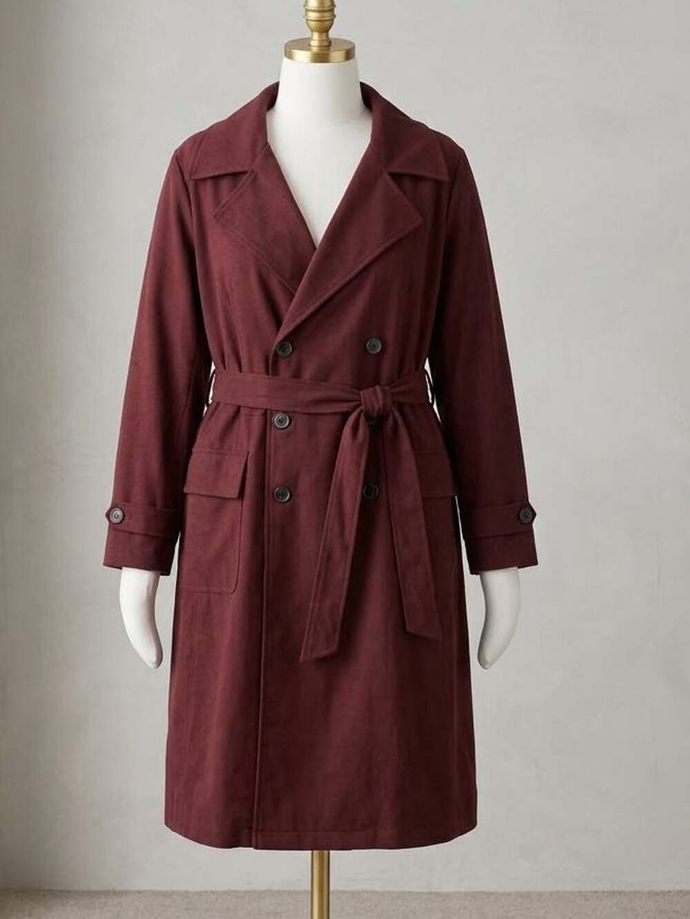 BloomChic Plus Size 3X 22-24 Double Button Belted Trench Coat Jacket